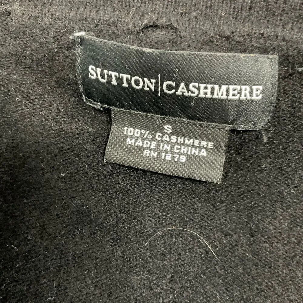 Sutton Cashmere Black Rhinestone Elbow Button Front Cardigan Sweater Size S - Picture 7 of 8